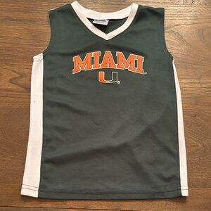 Pro Edge Miami Hurricanes Kids Green and White Sleeveless Jersey